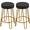 Black, variant on Alden Design Upholstered Velvet Counter-Height Barstool, Set of 2, Pink