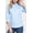 Blue, variant on Women's 3/4 Roll up sleeve side rib panel stretch shirt
