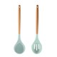 thumbnail image 1 of Juego de 2 utensilios de cocina antiadherentes con mango de madera, no tóxicos y sin BPA, 1 of 5