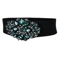 thumbnail image 4 of Banda elástica con cuentas florales para mujer Verde, 4 of 8