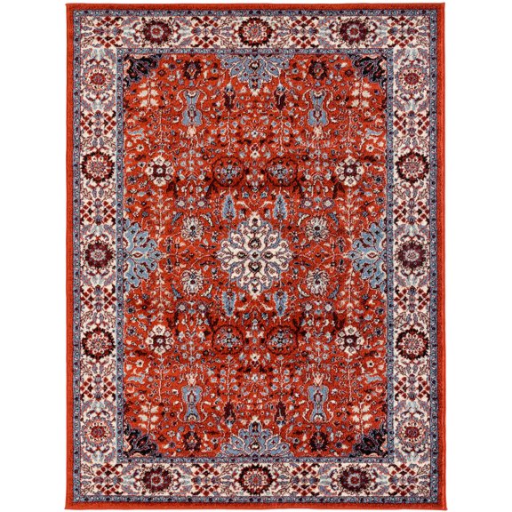 Sanya 6 Crimson Power-Loomed Area Rug 7'9"x9'9"