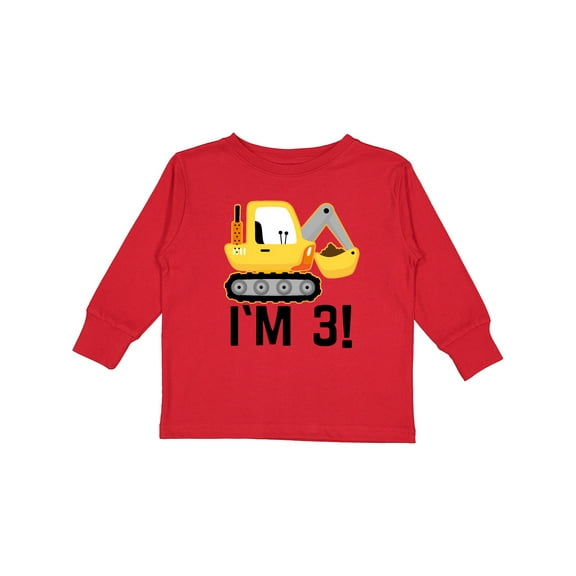 Inktastic 3rd Birthday Construction Party Boy Boys Long Sleeve Toddler T-Shirt