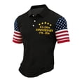thumbnail image 2 of Dwelliawo Men's 250 Anniversary Usa Shirt American Flag Patriotic Polo Short Sleeve Shirts 250 Anniversary Usa Casual Shirt Waffle Tee Black M, 2 of 4