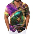 thumbnail image 1 of Men's Casual Button Down Shirts, Long Sleeve Printed Tops for Men, Wrinkle Free Breathable Shirt, Loose Fit Versatile Daily Wear, Spring Layer, 1 of 9
