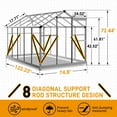 thumbnail image 3 of DECMAY 6x10ft Hybrid Polycarbonate Greenhouse Silver, 3 of 15