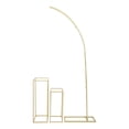 thumbnail image 2 of Modern Metal Wedding Arch Flower Stand Set, 2PCS Rectangular+1PC Arch Ballon Stand Gold, 2 of 9