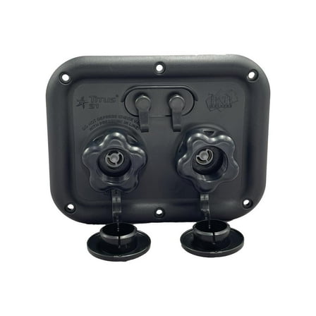 B&B Molders RV Titus S-Series Docking Station (City Fill, Tank Fill, & 2 Coax), Black