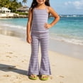 thumbnail image 2 of Agkizg Big Girls Clothing Set Striped 2 Piece Outfit Sleeveless Camisole Flare Pants Set, 2 of 6