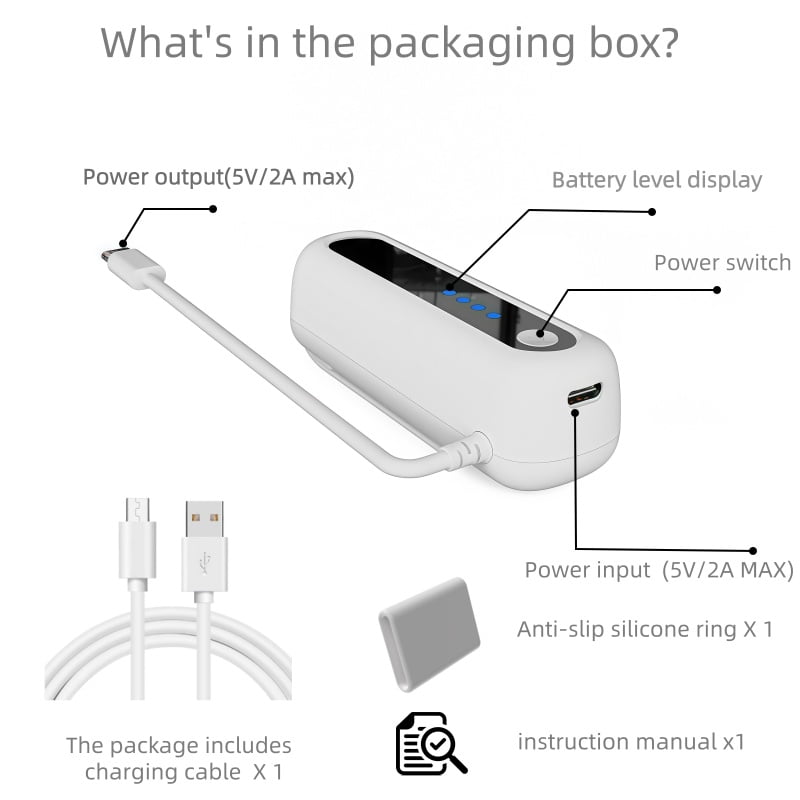 Battery Pack for Meta Quest 2/3/3S,5V2A  fast charge,  5000mAh Head Strap Battery Charger for Oculus Quest 3/3S Accessories -Lightweight & Portable Rechargeble Extended Battery Extra VR Playtime.