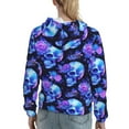 thumbnail image 7 of Lsque cool crystal Skull flower Pattern Casual Women's Hoodie,Hooded Sweatshirt with Kangaroo Pocket,Pullover Hoodie with Eye-catching Drawstrings-Large, 7 of 7