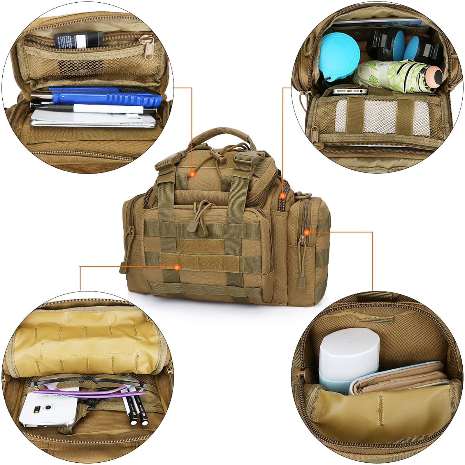 G4Free Sport Outdoor Waist Pack Sling Bag Hiking Fanny Pack Fishing Gear Crossbody Travel Bag
