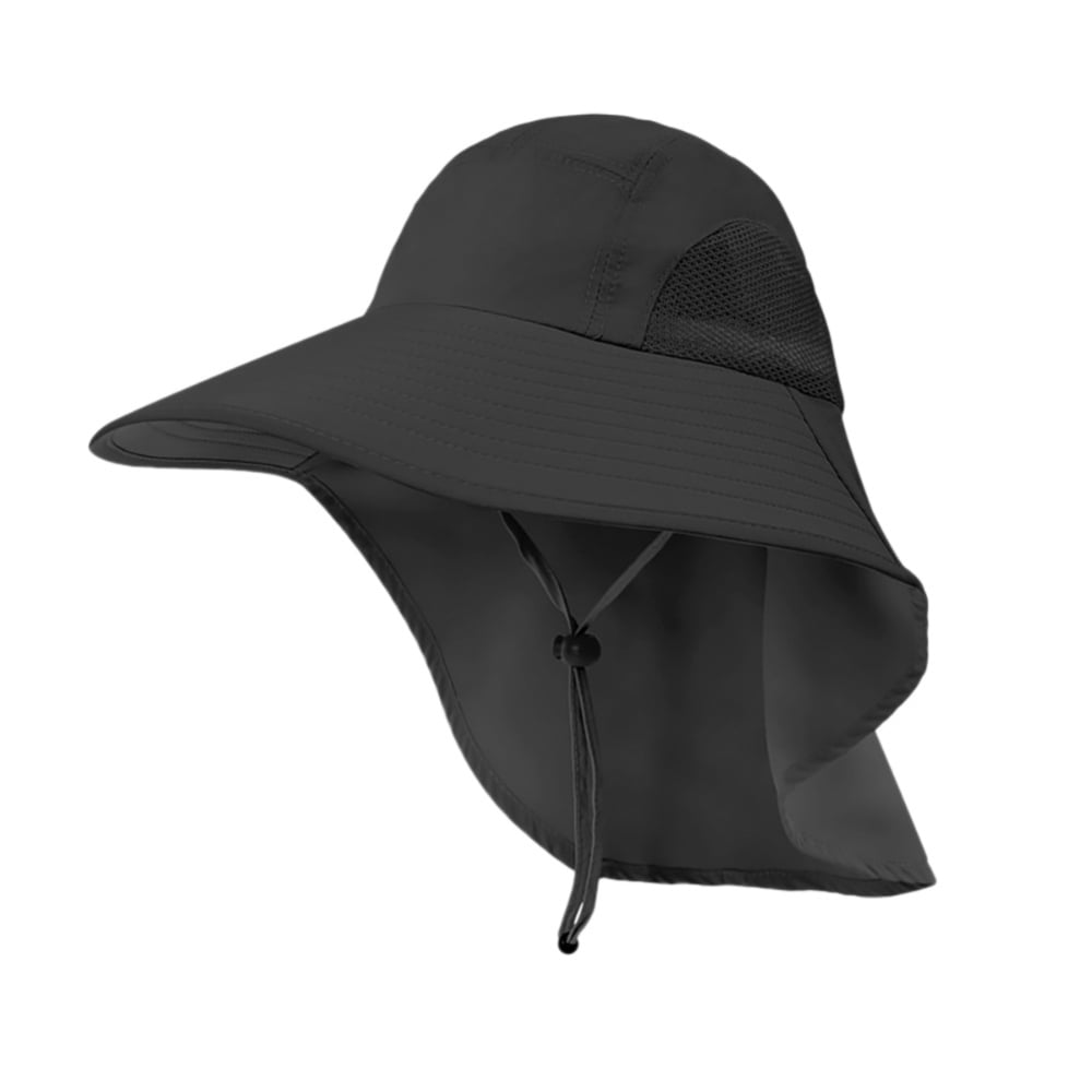 Vlone Sun Hat Bacon Bucket Cap Uv Sun Protection Fishermans Hat Foldable Lightweight Breathable Outdoor Travel Cap Black