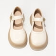 thumbnail image 6 of XIMIN Girls Platform Mary Jane Flats Summer Round Toe Soft Sole Non-Slip Cute Comfortable Toddler Princess Dress Flats for School Kids (Beige, 4.5-5 Years), 6 of 8