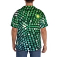 thumbnail image 3 of Sikiie Green Disco Lights Men's Wrinkle Free Untucked Cuban Shirt Business Casual Button Down Shirts Short Sleeve ShirtX-Large, 3 of 5