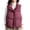 Wine, variant on Rrxhxhs Vest for Women Solid Color Stand Collar Zip Up Padded Warm Casual Sleeveless Puffer Jacket with Side Pockets,Black,L