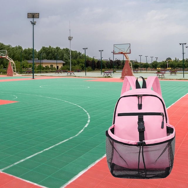 Quzzie Basketball Backpack Rucksack Equipment Lightweight Versatile Organizer Tennis Backpack Daypack for Outdoor Activities Men Gym Pink