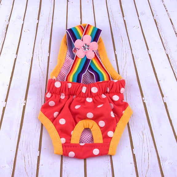 Washable Female Dog Diapers Underwear, 6Sizes Pet Sanitary Pants Cloth Diaper Nappy Covers Underwear Reusable Suspender