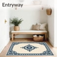 thumbnail image 3 of ODIKA 3'x5' Machine Washable Non-Slip Area Rug, Antiqued Heirloom Showcasing Palatial Grandeur High Traffic Rug, Beige, 660347, 3 of 7