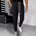 thumbnail image 2 of YUELONGHU Adult Men Casual Pants Mens Cargo Pants Baggy 2026 Autumn and Winter Men's Casual and Comfortable Solid Color Jacquard Drawstring Straight Leg Leg Leg Pants, 2 of 5