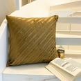 thumbnail image 2 of Gold Throw Pillows Cover Couch, Metallic Stripes Textured Pintucks Pillows Cover, 14x14 inch (35x35 cm) Pillow Case, Square Silk Pillowcase, Striped, Modern - Unfolding Gold Copper, 2 of 10