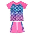 thumbnail image 3 of Godderr Guard Swimsuits for Girl Two Piece Summer Beach Rash Protection Swimsuit Set for 4T-10T, 3 of 5