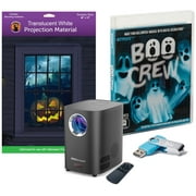 HoliScapes USB Projector Kit - AtmosFx Boo Crew USB + Projector + 48" x 72" Large White Holographic Screen