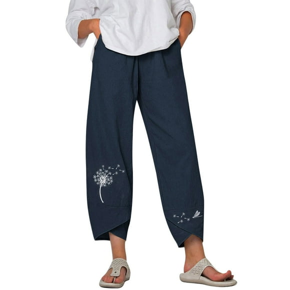 2025 Women's Casual Pants Womens Solid Casual Pants Womens Paper Bag Pants Casual Trousers Elastic Waist Pockets Plaid Dress Pants for Women Business Casual Wide Leg