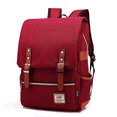 thumbnail image 1 of Mochila vintage unisex para mujeres hombres, bolso para laptop para adolescentes, mochila escolar universitaria con puerto de carga USB (2-(Rojo)), 1 of 3