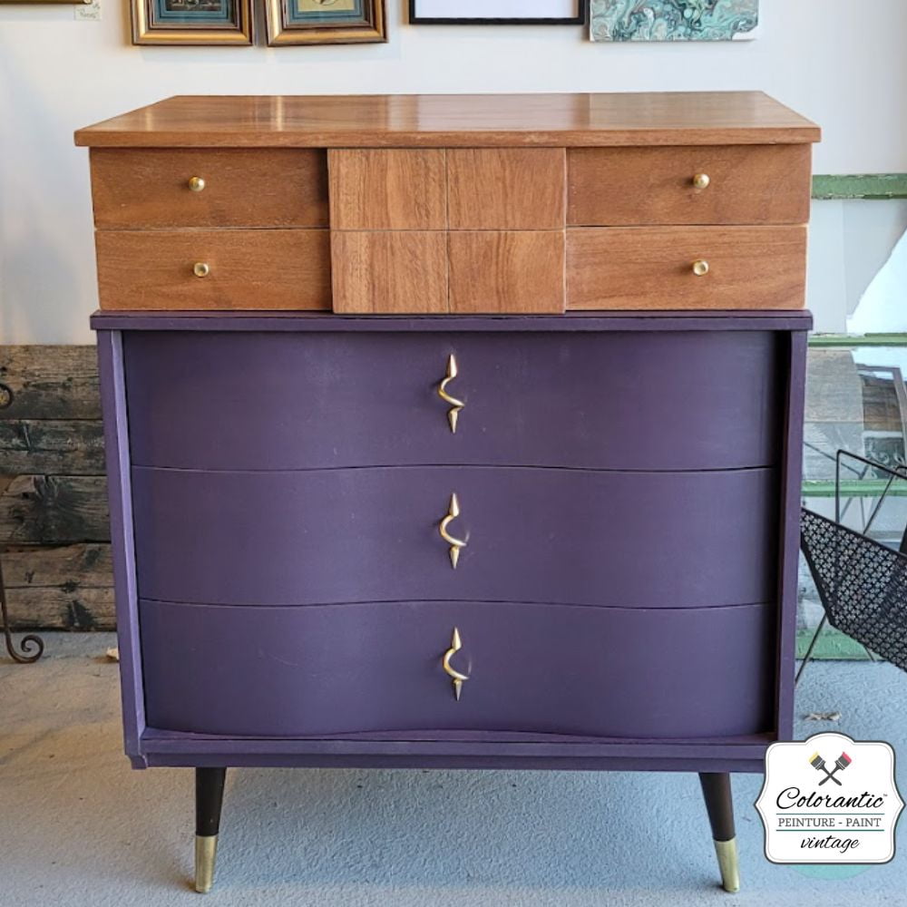 Colorantic | AUTUMN PLUM Chalk Paint Based for Furniture DIY - Multi-Surface All-in-One Craft Paint | DARK PURPLE COLOR Home Decor Painting - 32 oz