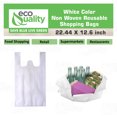 thumbnail image 4 of EcoQuality Reusable Eco-Friendly White Grocery T-Shirt Shopping Bags, Durable, Non Woven Large, Portable Tote Bags, USA MADE (25 PACK), 4 of 7