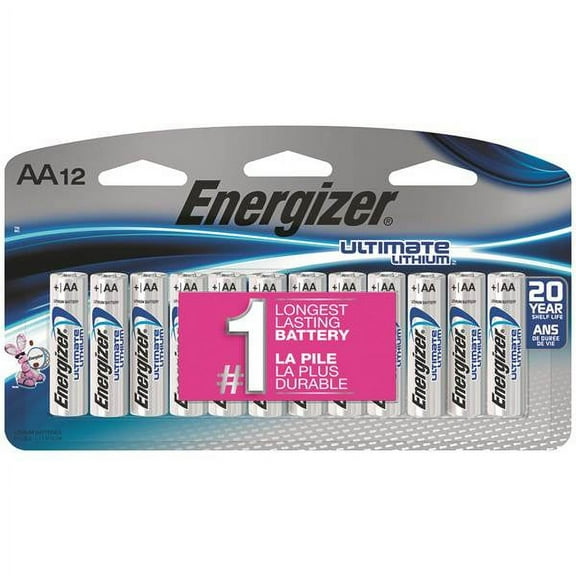 Energizer 12-Pack Lithium "AA" Batteries
