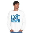 thumbnail image 3 of Legit Gamer Video Games Nerdy Geeky Men's Crewneck Sweatshirt Brisco Brands X, 3 of 6
