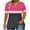 Hot Pink#1, variant on CFLVAEK Womens Plus Size T Shirts Loose Fit V Neck T Shirt Casual Summer Short Sleeve Tshirt Fashion Clolor Block Graphic Tees Orange XL