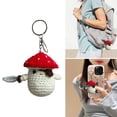 thumbnail image 2 of Crochet Dolls Pendant Key Chain Pirate Mushroom Keychain Stylish Bag Accessory for Women Stylish Knitting Decoration, 2 of 8