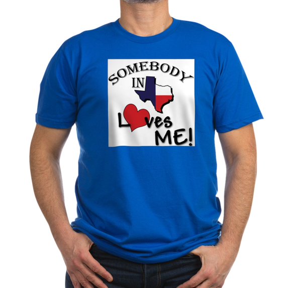 CafePress - Somebody In Texas Loves Me Ash Grey T Shirt - Men's Fitted T-Shirt