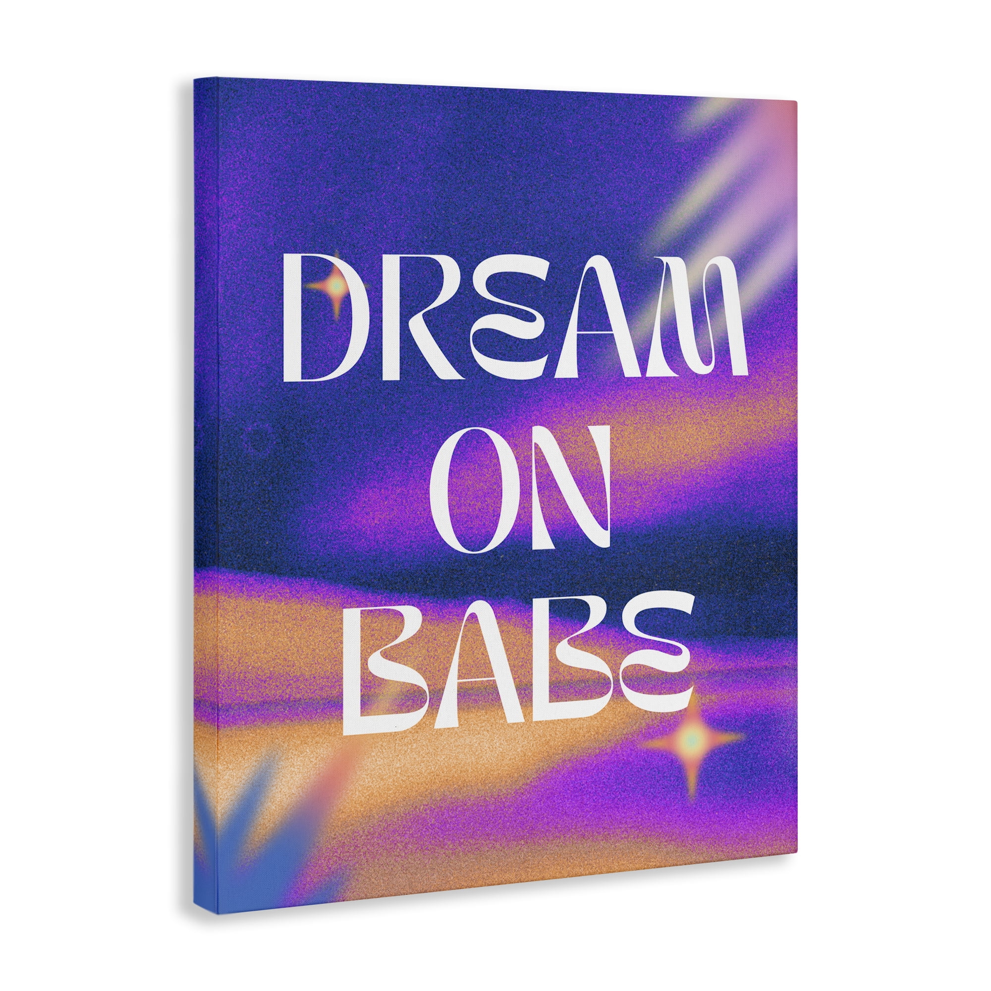 Stupell Industries Dream On Babe Purple Text & Numbers Painting Wrapped Canvas Art Print Wall Art, 16 x 20