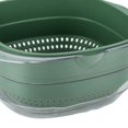 thumbnail image 3 of Plastic Strainer 2 Layers Safe Durable PET Hollow Design Wide Application Food Strainer Transparent Dark Green, 3 of 5