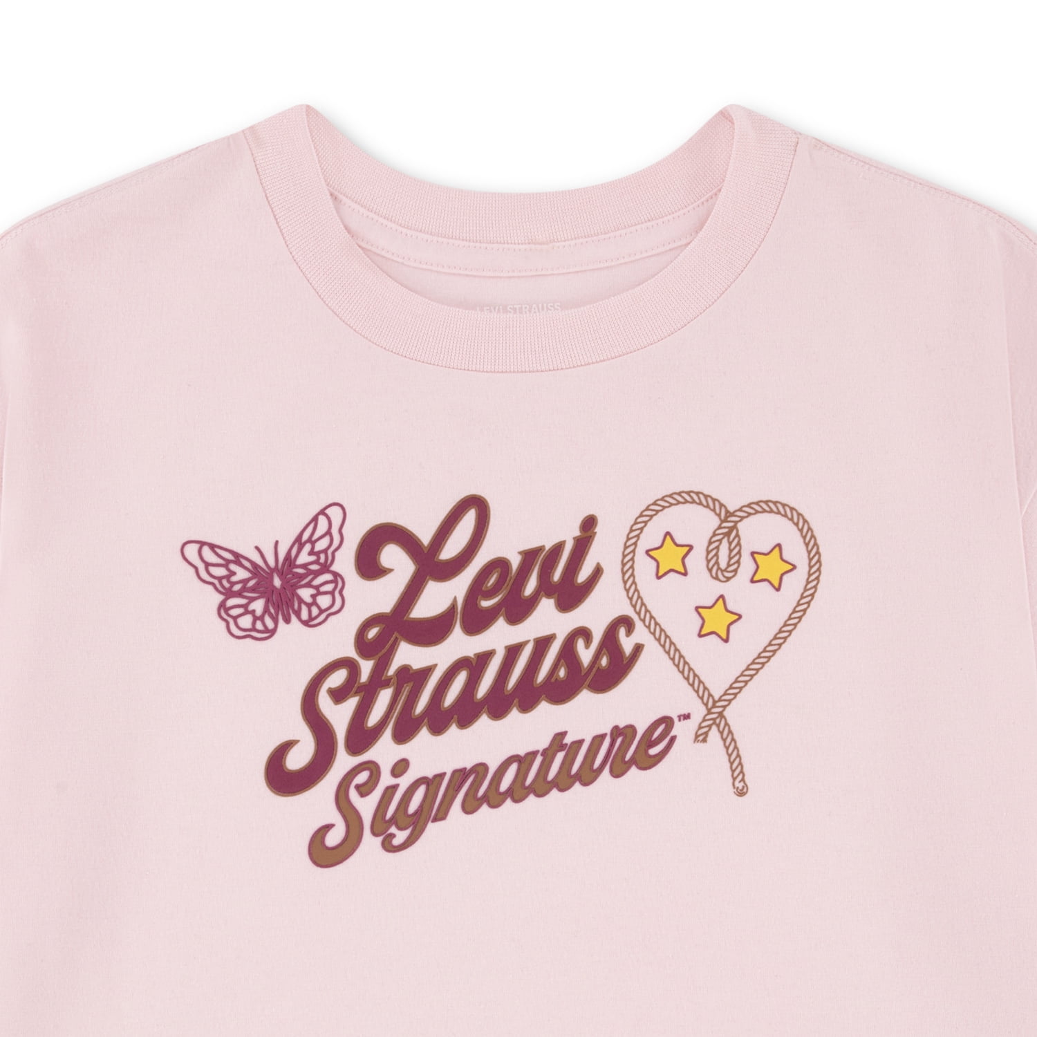 Levi Strauss Signature Girls Short Sleeve Graphic Tee, Size 4-16