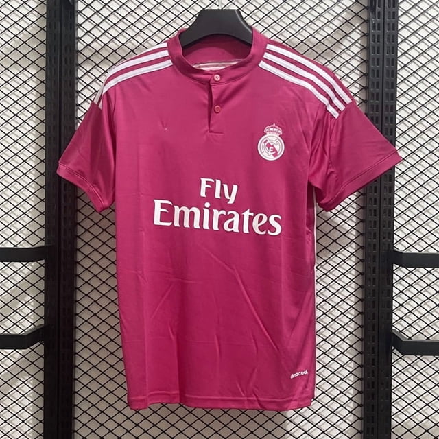 Camiseta Clásica De Manga Corta Roja De Visitante Del Real Madrid De La Temporada 1415S