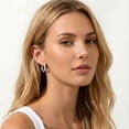 thumbnail image 2 of APSVO 18K White Gold Plated Twisted Simulated Diamond Hoop Earrings for Women with S925 Sterling Silver Post Hypoallergenic Earrings Birthday Christmas Jewelry Gifts Teen Stocking Stuffers Adults, 2 of 7