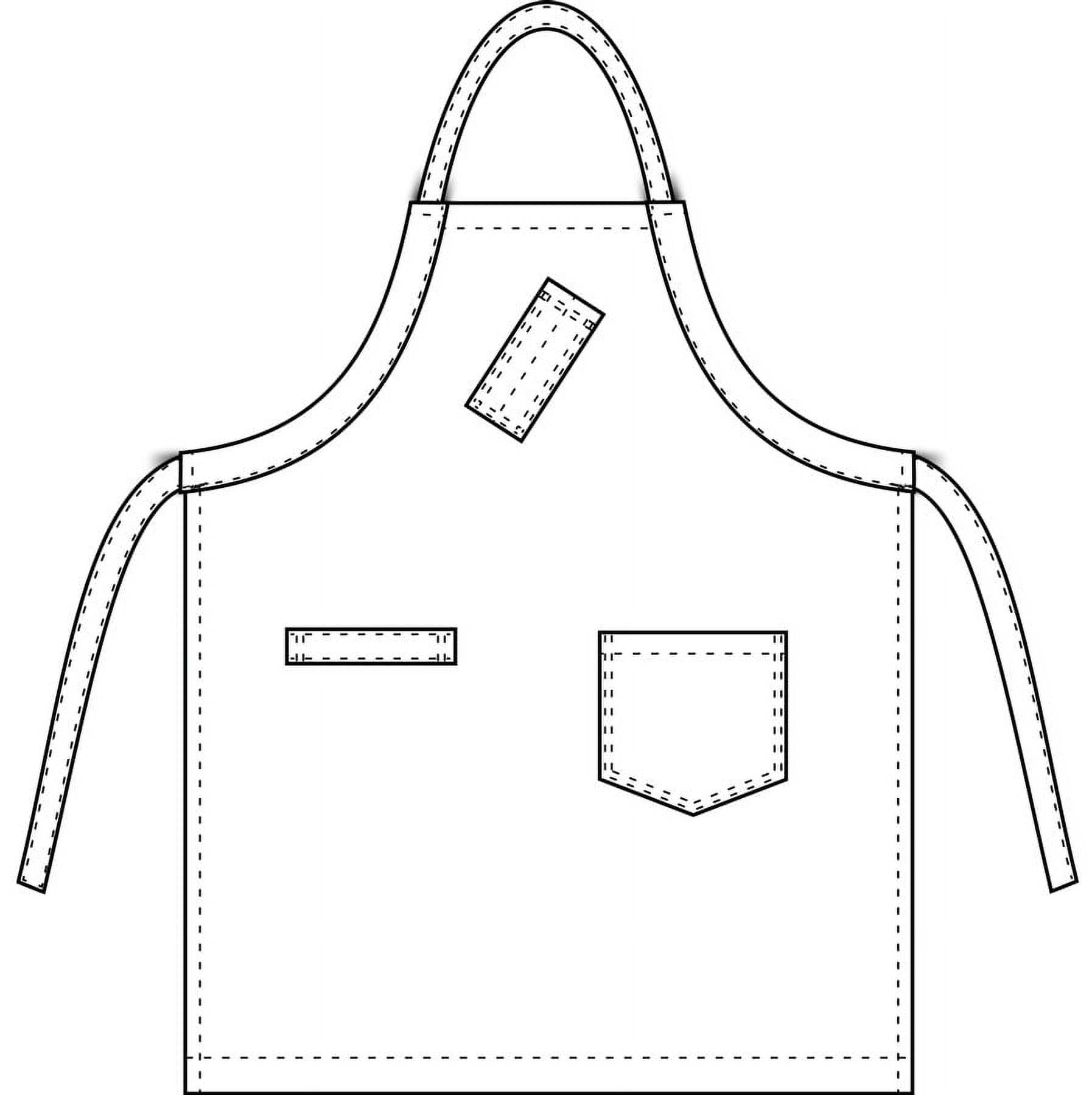 Chef Code 34" Denim Bib Apron with 2 Pockets and Towel Loop