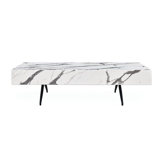 Enza Home Giorno Engineered Wood Coffee Table in White/Black