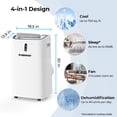 thumbnail image 4 of Renogy 10000 BTU Smart WiFi Enabled Portable Air Conditioner, Cooling, Dehumidifier, Fan & Sleep Modes 4-in-1 Portable AC w/ Remote Control & Window Kit, Cools Up To 450 sq. ft, 1-24H Timers, 4 of 8