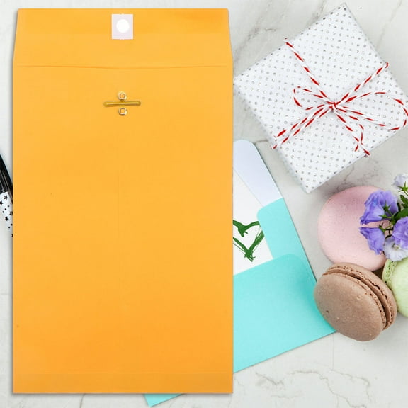 LOLIPPYY 100-Pack Kraft Paper Letter Envelopes Closure for Personal and Office Use