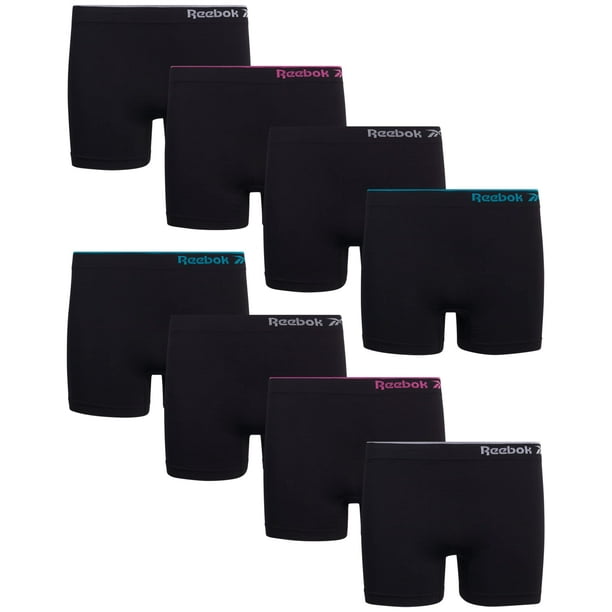 Reebok Girls' Underwear - Long Leg Seamless Playground Shorts (8 Pack), Size  Large, Black 