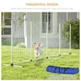 thumbnail image 5 of PawHut 2 Piece Dog Agility Training Equipment Set with Adjustable Height Jumping Ring and Hurdle, Spray Water Tube, Carry Bag, Whistle, White, 5 of 9
