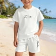 thumbnail image 5 of CUZIBR Toddler Kids Outfit Sets Girls Casual Loose Short Sleeve O-Neck T-Shirts Shorts Letter Print Comfortable Everyday Wear Kids Clothes Sets,White,4-5 Years, 5 of 7