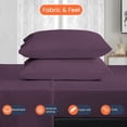 thumbnail image 4 of CCNY 600 TC Egyptian Cotton Bed Sheets, Luxurious Soft for Hotel Quality 4Pc Sheet Set - 1 Fitted Sheet, 1 Flat Sheet & 2 Pillowcases 24 Inch Deep Pocket (Short King-Plum Solid), 4 of 8