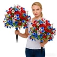 thumbnail image 5 of TanSiDing 4th Of July Artificial Topiary Ball Patriotic Outdoor Faux Topiary With Ground Stake Red White Blue Independence Day Decorations For Garden Porch Planter, 5 of 7