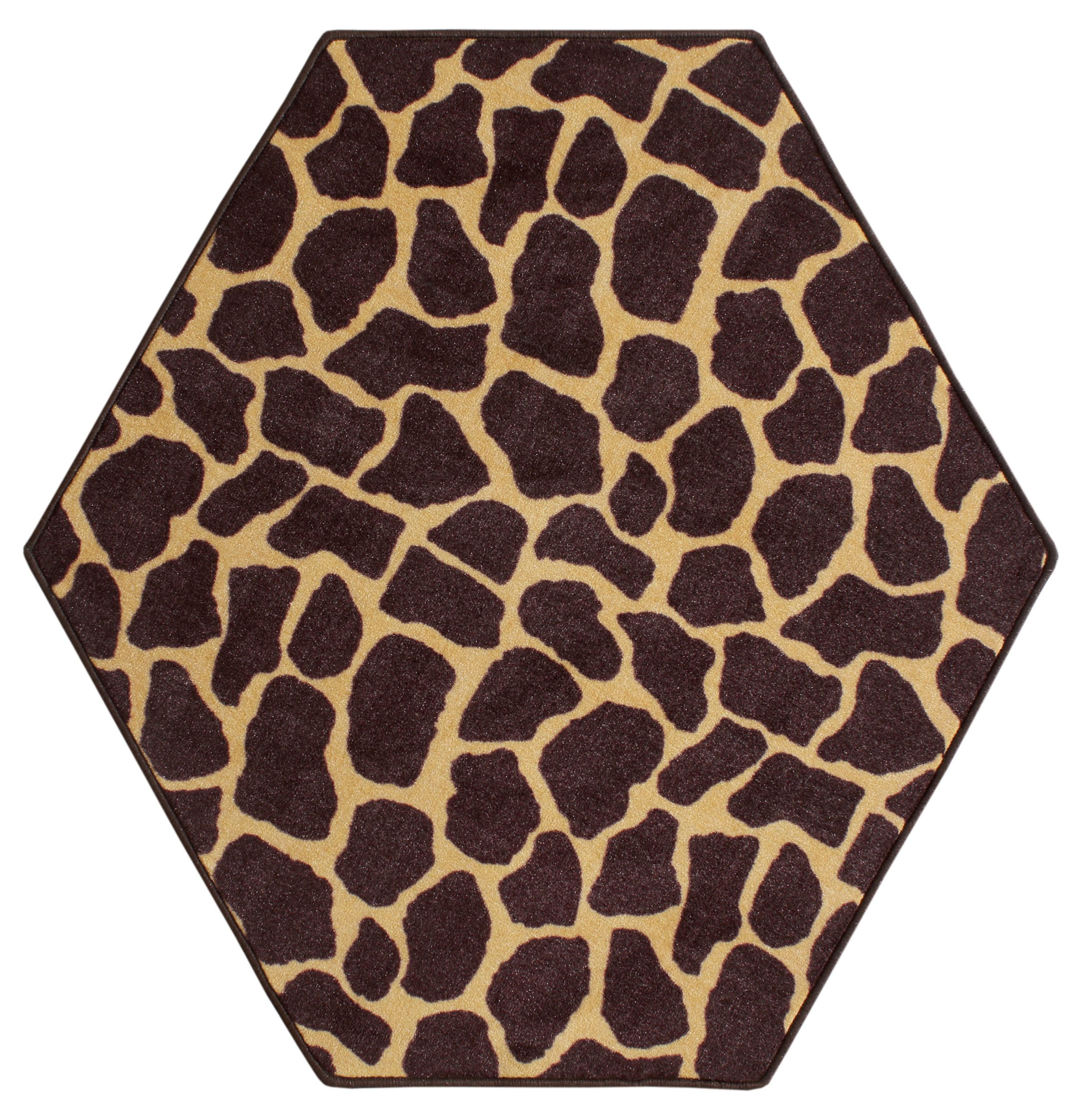 Furnish My Place Animal Print Rug - 7 ft. Hexagon, Giraffe Tall Order ...